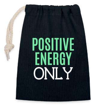 Positive energy only : Positive mindset quote - Closable cotton gift bag (14x20cm) - navy - Front