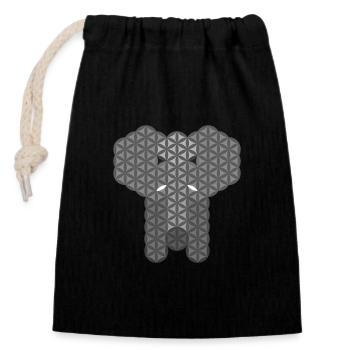 Sacred Elephant - Elephant of Life. - Closable cotton gift bag (14x20cm) - black - Front