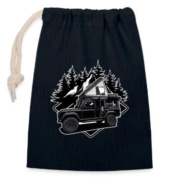 Defender // Dachzelt // Dachzeltnomaden // Outdoor - Verschließbarer Geschenkbeutel aus Baumwolle (14x20cm) - Navy - Vorne