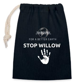 Stop Willow Project - Closable cotton gift bag (14x20cm) - navy - Front
