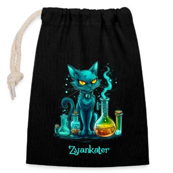 Zyankater - Verschließbarer Geschenkbeutel aus Baumwolle (14x20cm) - Schwarz - Vorne