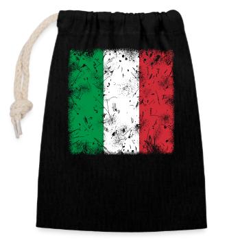 Italie - Sac cadeau en coton avec cordon (14 x 20 cm) - noir - Devant