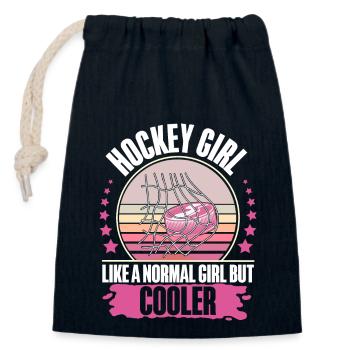 Eishockey Hockey sur glace - Sac cadeau en coton avec cordon (14 x 20 cm) - bleu marine - Devant