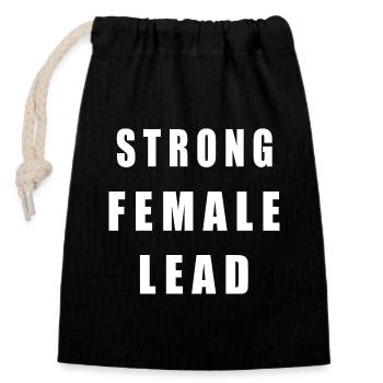 Strong female lead - Sac cadeau en coton avec cordon (14 x 20 cm) - noir - Devant