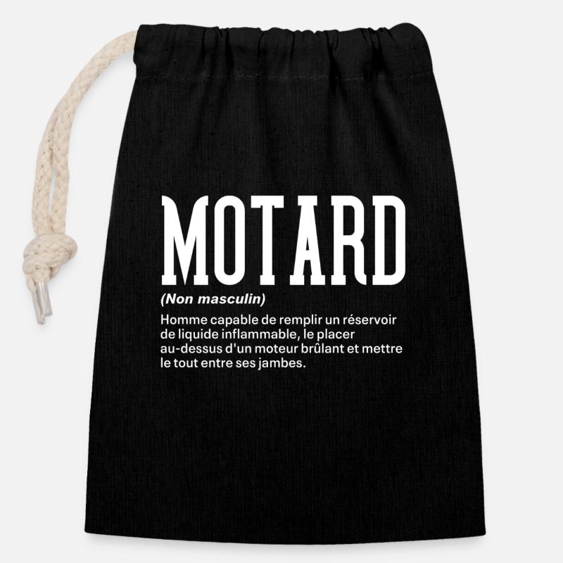 For Motorcycle Definition Biker - Closable cotton gift bag (14x20cm) - black