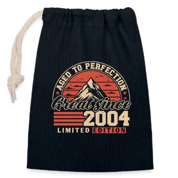 2004 Vintage Jahrgang Geburtstag Geschenkidee - Verschließbarer Geschenkbeutel aus Baumwolle (14x20cm) - Navy - Vorne