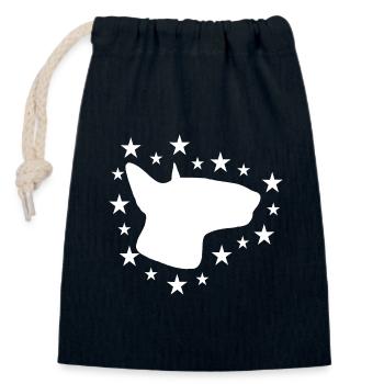 Bullterrier - Verschließbarer Geschenkbeutel aus Baumwolle (14x20cm) - Navy - Vorne