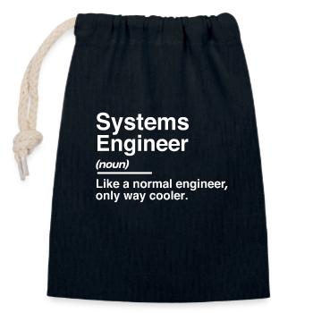 Systems Engineer Definition Normal Only - Sac cadeau en coton avec cordon (14 x 20 cm) - bleu marine - Devant