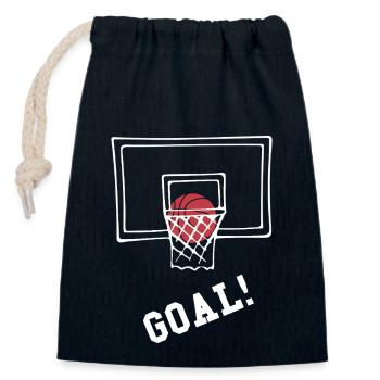 Basketball Goal - Closable cotton gift bag (14x20cm) - navy - Front