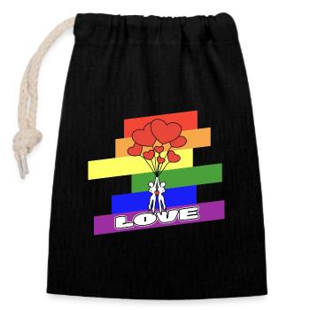 LGBT Schwul Lesbisch Homosexuell - Verschließbarer Geschenkbeutel aus Baumwolle (14x20cm) - Schwarz - Vorne