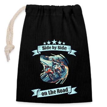 Biker Brotherhood Moto Tour moto cadeau - Sac cadeau en coton avec cordon (14 x 20 cm) - noir - Devant