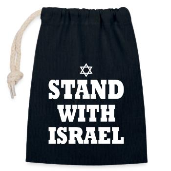 Stand with israel - Verschließbarer Geschenkbeutel aus Baumwolle (14x20cm) - Navy - Vorne