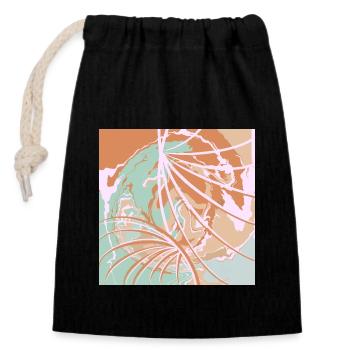 Travel love globetrotters abstract and colorful - Closable cotton gift bag (14x20cm) - black - Front