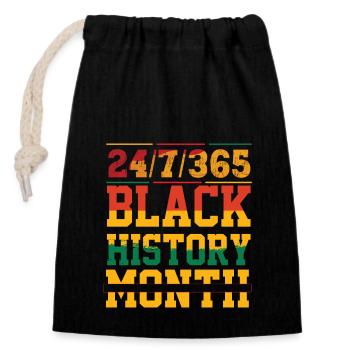 Black History - Verschließbarer Geschenkbeutel aus Baumwolle (14x20cm) - Schwarz - Vorne