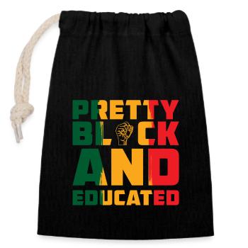 Black History - Verschließbarer Geschenkbeutel aus Baumwolle (14x20cm) - Schwarz - Vorne