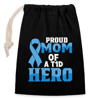 Diabetes Awareness Blue Diabetes Band Diabetes - Closable cotton gift bag (14x20cm) - black - Front