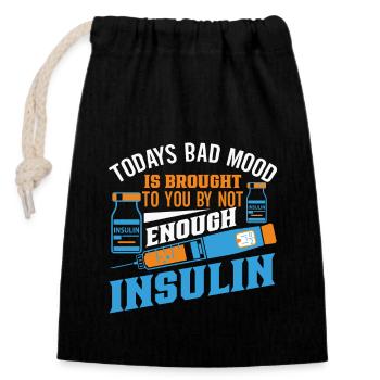 Diabetes Awareness Blue Diabetes Band Diabetes - Closable cotton gift bag (14x20cm) - black - Front