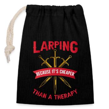 Larp Larper Larping Live Action Jeu de rôle - Sac cadeau en coton avec cordon (14 x 20 cm) - noir - Devant