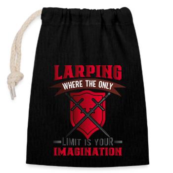 Larp Larper Larping Live Action Jeu de rôle - Sac cadeau en coton avec cordon (14 x 20 cm) - noir - Devant