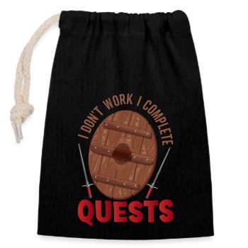 Live Action Jeu de rôle Larp Larper Fantasy - Sac cadeau en coton avec cordon (14 x 20 cm) - noir - Devant