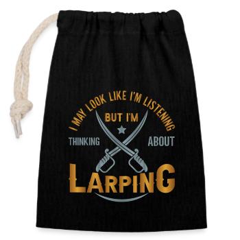 Live Action Jeu de rôle Larp Larper Fantasy - Sac cadeau en coton avec cordon (14 x 20 cm) - noir - Devant