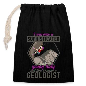 Geologie Professor Geologe Geologie Student - Verschließbarer Geschenkbeutel aus Baumwolle (14x20cm) - Schwarz - Vorne