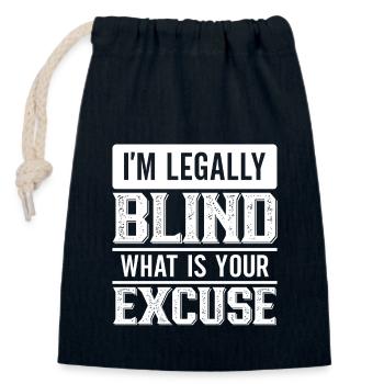 Blindheitsbewusstsein Gesetzlich Blind - Verschließbarer Geschenkbeutel aus Baumwolle (14x20cm) - Navy - Vorne