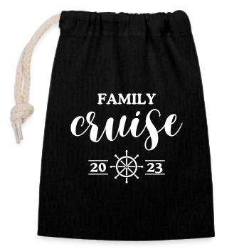 Family Cruise Trip 2023 - Family Vacation - Closable cotton gift bag (14x20cm) - black - Front