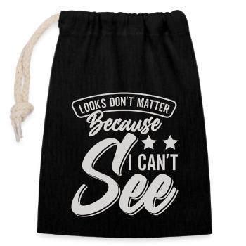 Blind Blindness Awareness Visual Impairment - Closable cotton gift bag (14x20cm) - black - Front