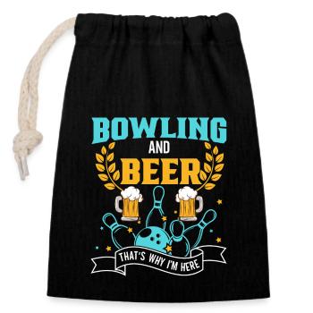 Bowling Skittles Bowler Bowling Club - Closable cotton gift bag (14x20cm) - black - Front