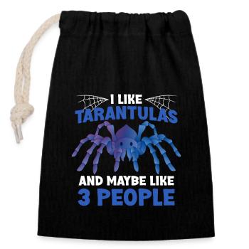 Tarantula - Closable cotton gift bag (14x20cm) - black - Front