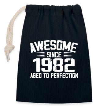 Vintage 1982 42nd Birthday Gift 1982 - Closable cotton gift bag (14x20cm) - navy - Front