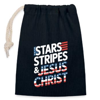 Amerikanischer Gläubiger Christ July 4th Jesus - Verschließbarer Geschenkbeutel aus Baumwolle (14x20cm) - Navy - Vorne