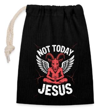 Nicht heute Jesus! Satanist Atheist Goth Aesthetic - Verschließbarer Geschenkbeutel aus Baumwolle (14x20cm) - Schwarz - Vorne