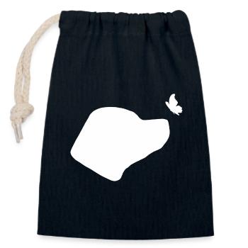 American Staffordshire Terrier mit Schmetterling - Verschließbarer Geschenkbeutel aus Baumwolle (14x20cm) - Navy - Vorne
