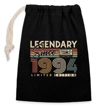 Legendary Since 1994 Vintage Retro Birthday - Closable cotton gift bag (14x20cm) - black - Front