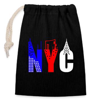 NYC New york usa 50 Sterne - Verschließbarer Geschenkbeutel aus Baumwolle (14x20cm) - Schwarz - Vorne
