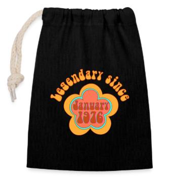Legendary since January 1976 Birthday Retro - Closable cotton gift bag (14x20cm) - black - Front