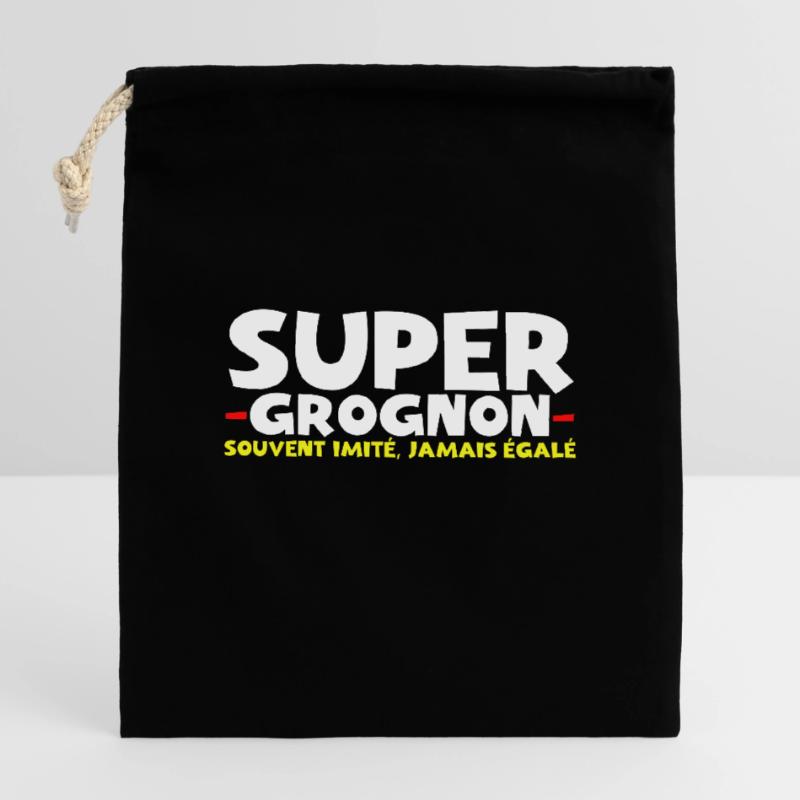 Super grumpy often imitated never equaled Closable cotton gift bag (14x20cm)