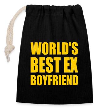 worlds best ex boyfriend - Closable cotton gift bag (14x20cm) - black - Front