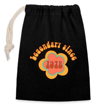 Legendary since 1978 Birthday Retro - Closable cotton gift bag (14x20cm) - black - Front