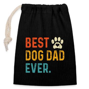 Vintage meilleur papa chien jamais, cadeau de papa chien - Sac cadeau en coton avec cordon (14 x 20 cm) - noir - Devant