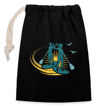 Paddling - Closable cotton gift bag (14x20cm) - black - Front
