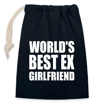 worlds best ex girlfriend - Sac cadeau en coton avec cordon (14 x 20 cm) - bleu marine - Devant