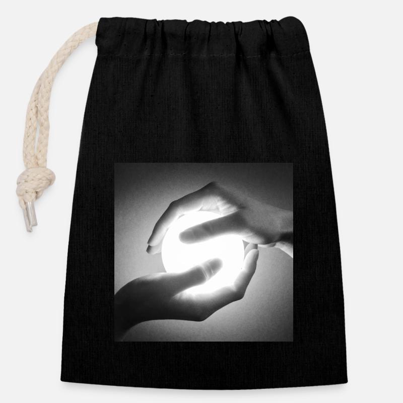 The touch - Closable cotton gift bag (14x20cm) - black