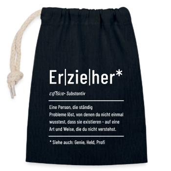 Erzieher - Definition - Lexikon - Verschließbarer Geschenkbeutel aus Baumwolle (14x20cm) - Navy - Vorne