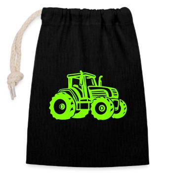 Traktor Symbol Landwirtschaft - Verschließbarer Geschenkbeutel aus Baumwolle (14x20cm) - Schwarz - Vorne