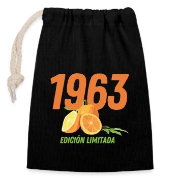 1963 - Edición Limitada - Verschließbarer Geschenkbeutel aus Baumwolle (14x20cm) - Schwarz - Vorne