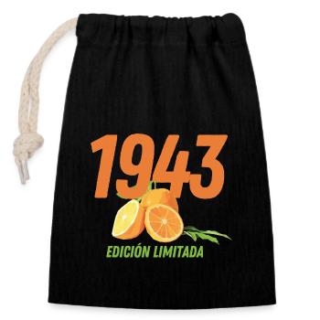 1943 - Edición Limitada - Verschließbarer Geschenkbeutel aus Baumwolle (14x20cm) - Schwarz - Vorne