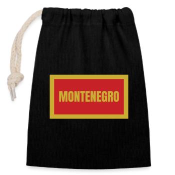 Montenegro Flag - Closable cotton gift bag (14x20cm) - black - Front